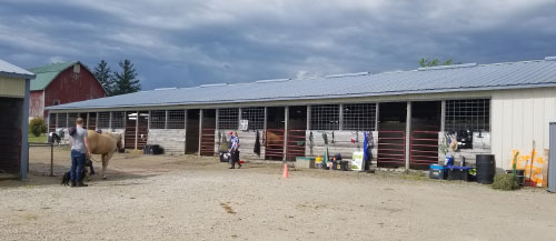 view of the stalls and wash rack